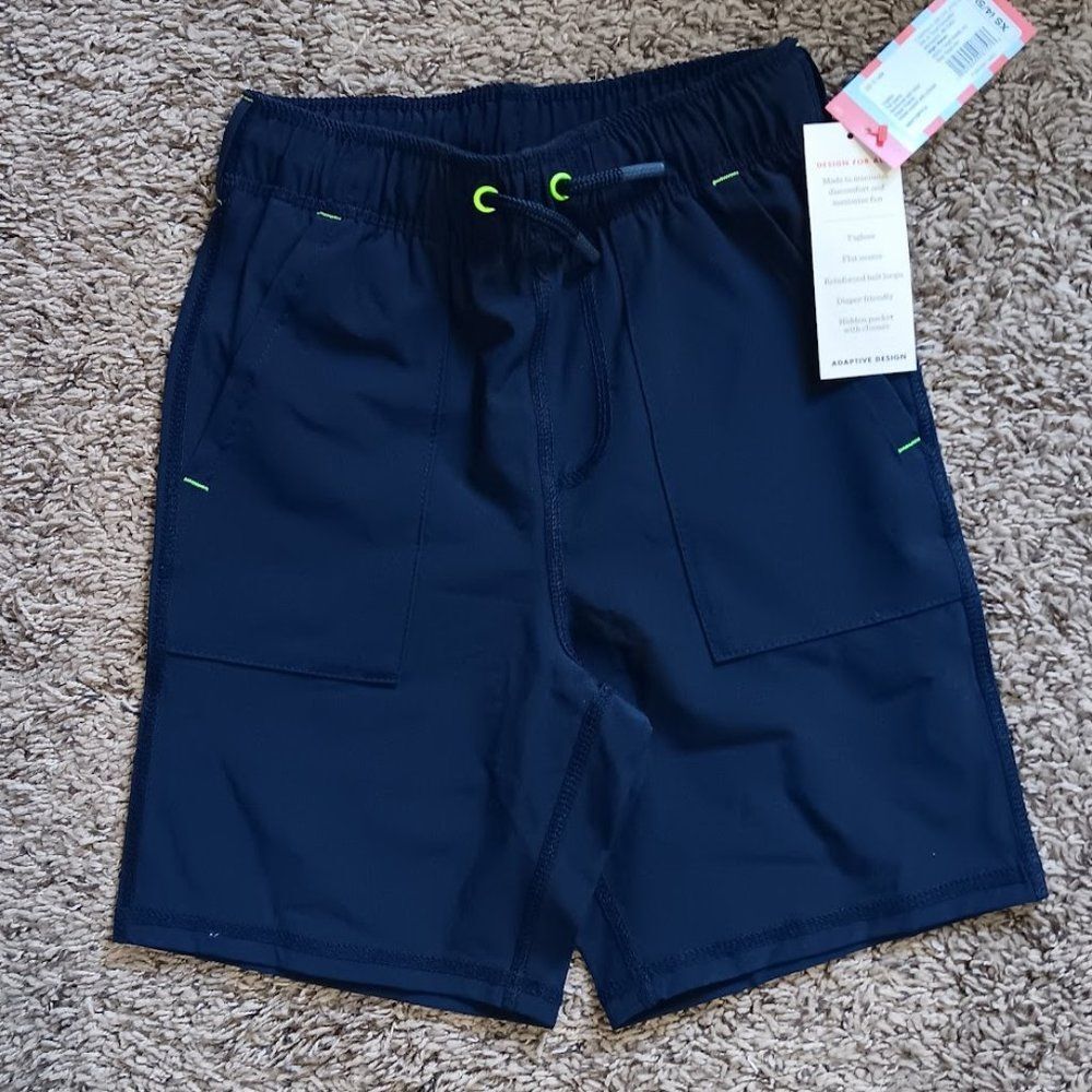 🌴Boys adaptive quick dry pull on shorts -cat and Jack - Navy extra small